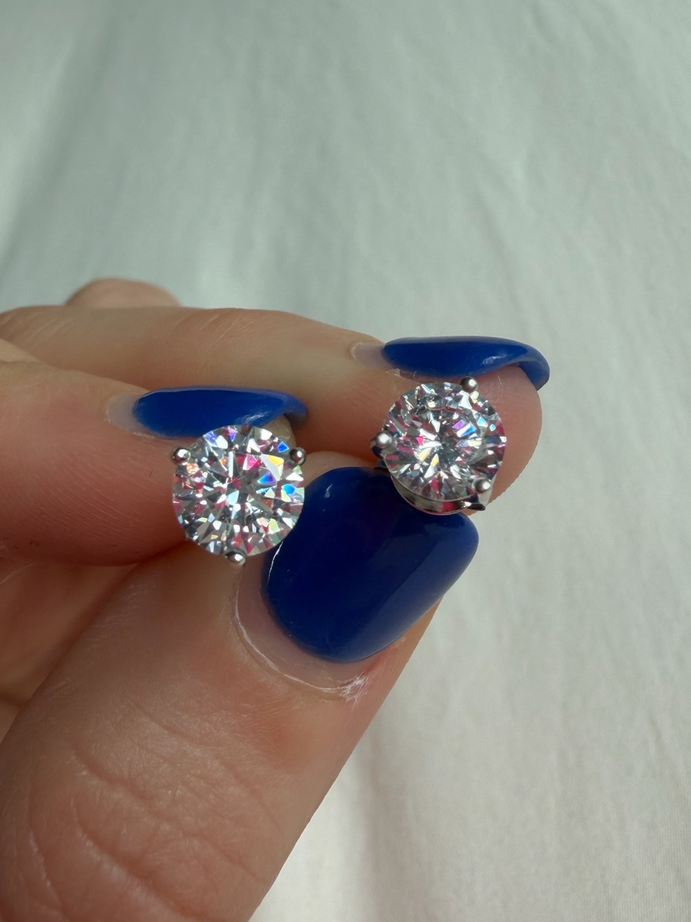 Round-Cut Cubic Zirconia Stud Earrings